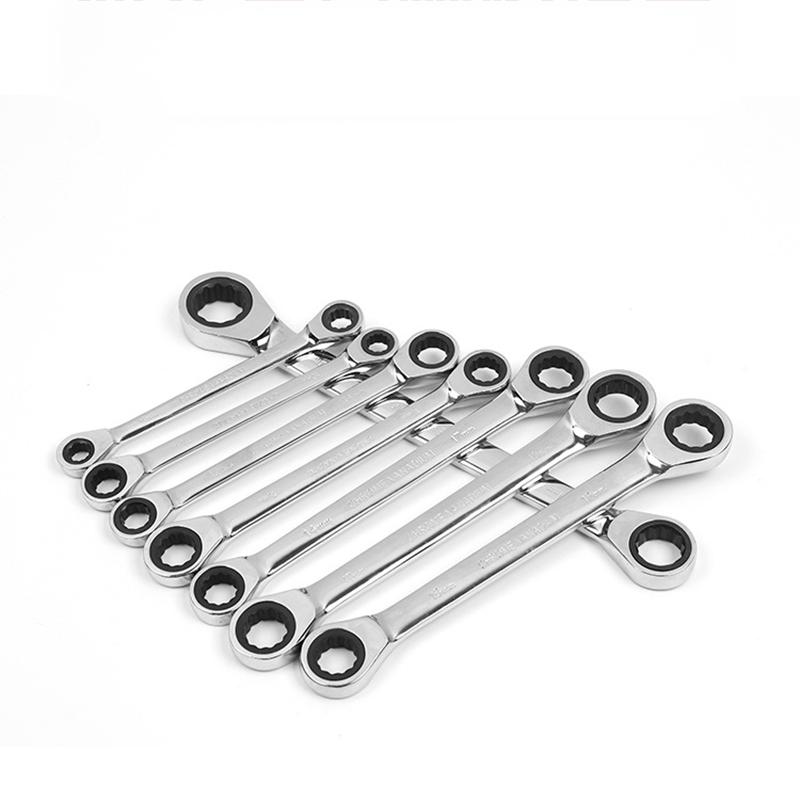 

8-19 Chrome vanadium combination ratchet hand wrench set metal ratcheting socket spanners car repair tools set