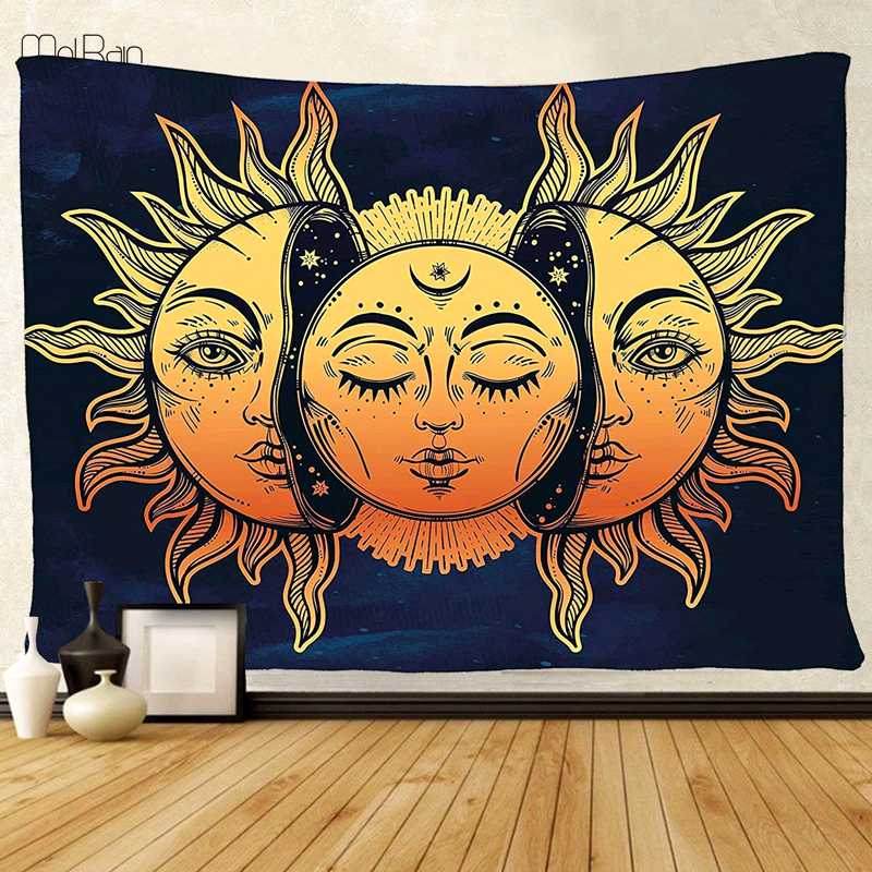 

Hot Mandala Tapestry Three Suns Boho Hippie Wall Hanging Polyester Tapestries Tablecloth Bedspread Yoga Mat Blanket Decorations