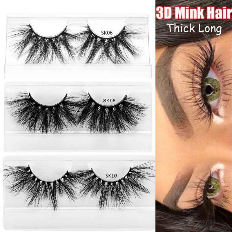 

25MM Lashes 3D 100% Mink Hair False Eyelashes Dramtic Long Wispies Fluffy Handmade Eyelash Full Strips Lashes Extension Makeup
