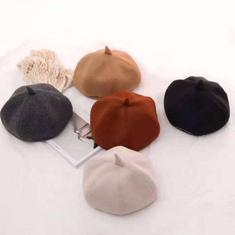 

Woolen Berets Cap Warm wool hat women warm beanies hats casual women solid adult cover head pumpkin hats, 01