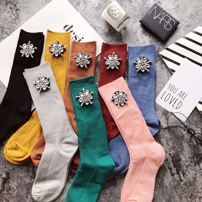 

20190910 Full-cotton candy-colored socks piled up with socks and leg socks, Multi