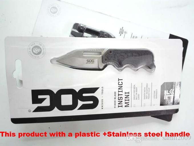 

1Pcs Sample Sog Necklace Survival Knife 58-60HRC 5CR15MOV Steel Satin Blade Outdoor Hunting Tactical Knives Camping Outdoor EDC Tools