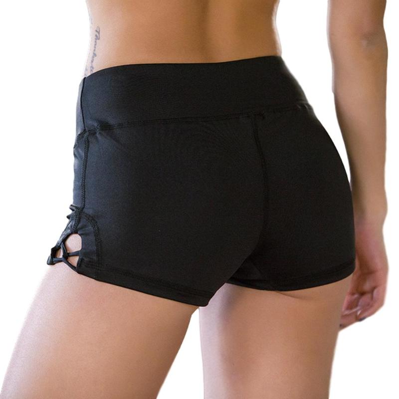 

High Waist Women' Shorts Pants Tight Quick Dry Training Fitness Sports Gym Workout Push Up Fitness Women' Sports Short pants, Black
