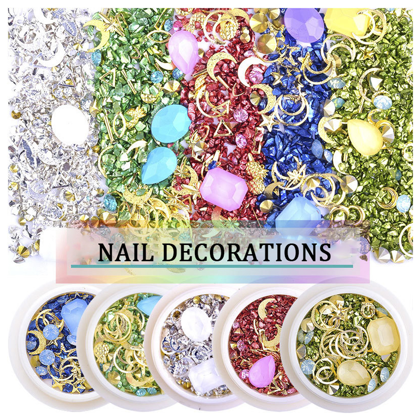 

1 Box New 3D Nail Jewelry Glass Diamonds Mocha Decorations DIY Rhinestones Mixed Accessories Beauty Design Multi-size