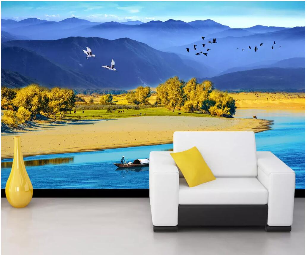 

3d room wallpaper custom photo Chinese wind landscape scenery tv background home decor living room 3d wall murals wallpaper for walls 3 d, Non-woven wallpaper