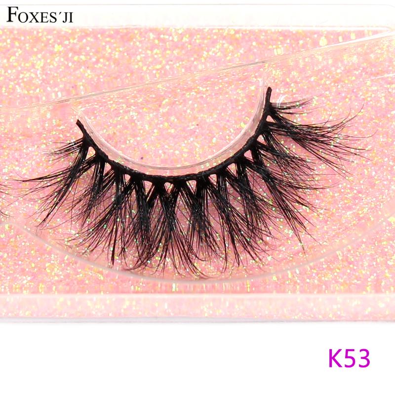 

FOXESJI Makeup 3D Mink Lashes False Eyelashes Volume Lightweight Fluffy Soft Dramatic Eyelash Extension Mink Eyelashes Lash K53