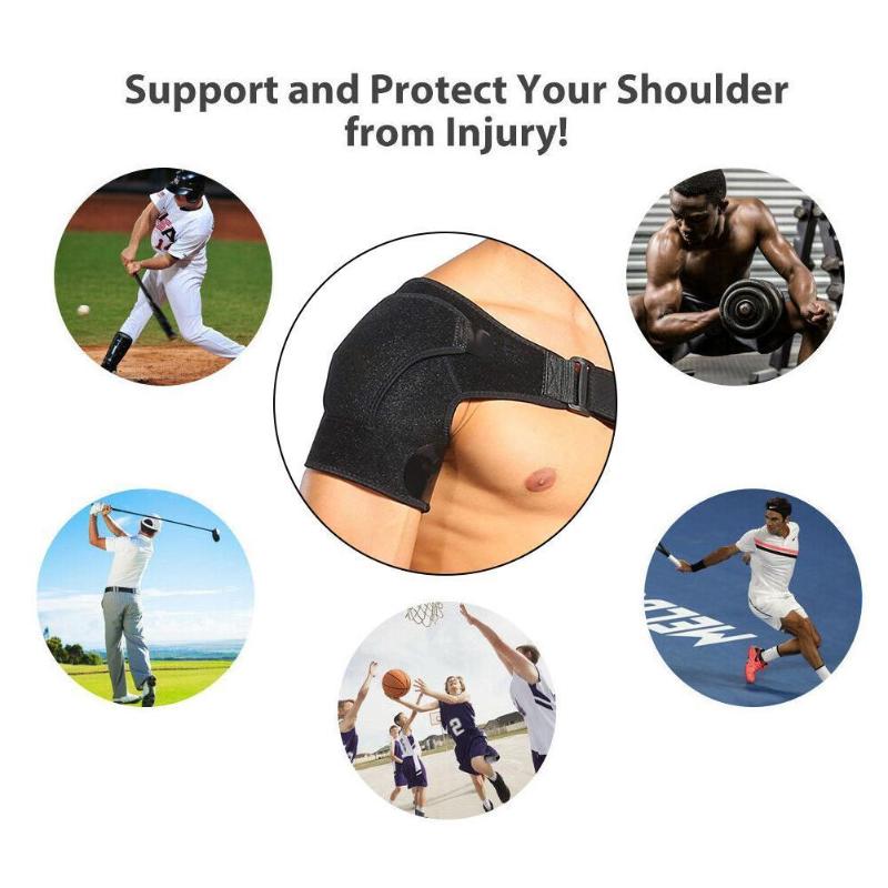

1Pcs Breathable Fitness Shoulder Pad Sport Pain Relief Elastic Man Shoulder Brace Protector Bandage Workout Wrap Elastic Su H6O3, Black