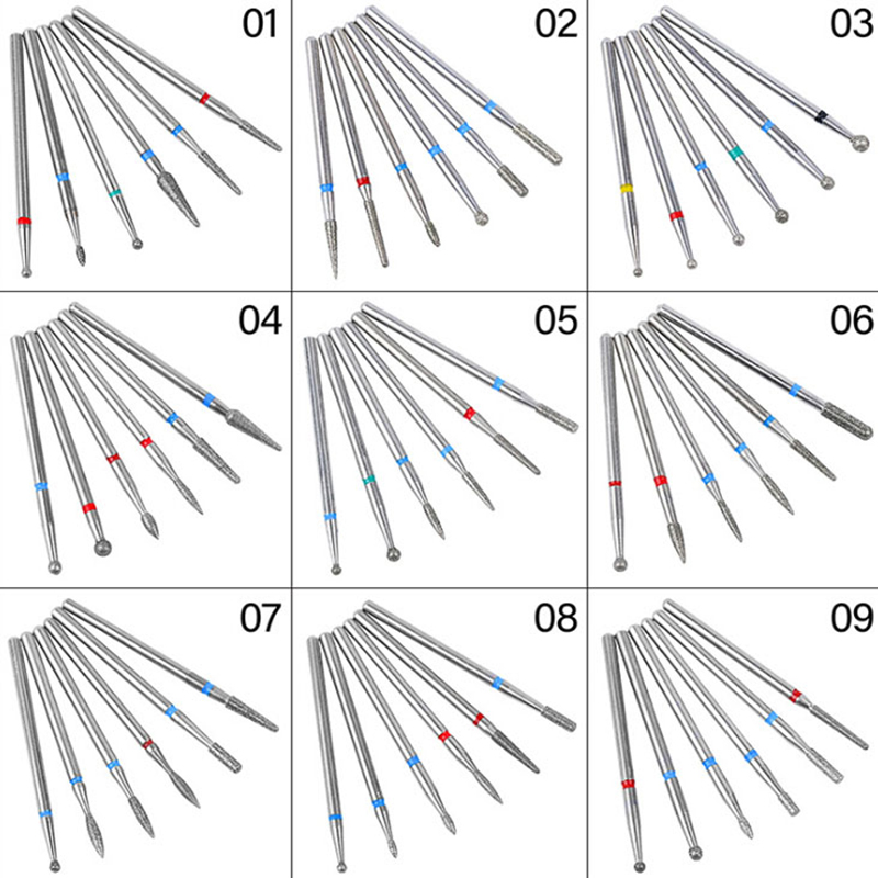 

6pcs /set Art Diamond Nail Drill Bit Nail Boren Set Frees Manicure Machine Accessoires Burr Pedicure Tool