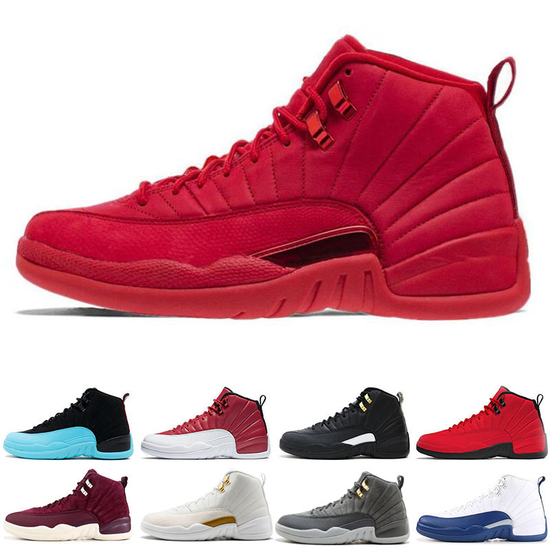 

New Mens 12s basketball shoe Gym Red Bulls 12 Bordeaux Dark grey The Master Flu Game taxi o-white College Navy sports sneaker trainers