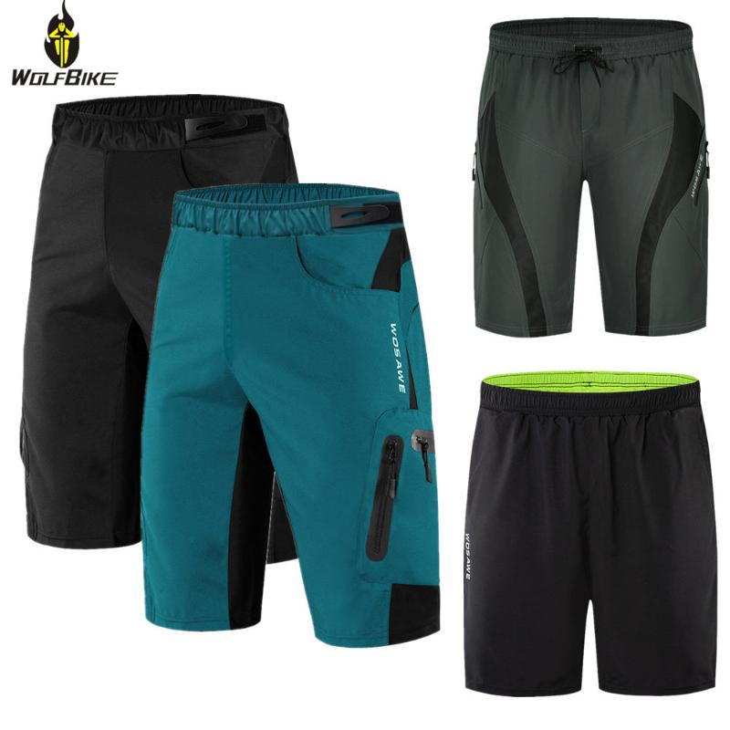 

Wolfbike Cycling Shorts Gel Pads Shockproof Bicycle Water Dirty Resistance Loose Breathable Bike Downhill MTB Shorts Men, Bl113