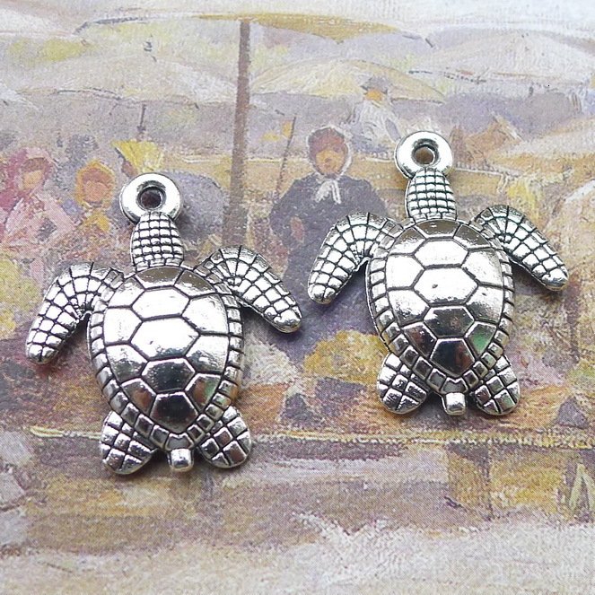 

A0771 Ancient Silver 100 Individual / Package Alloy Tortoise Ornaments Parts Group Diy Ornaments Parts 3.5 G