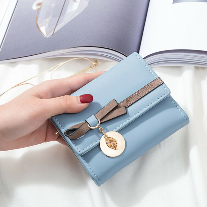 

2020 New Fashion Women Lady Soft Leather Wallet Portable Bowknot Hasp Clutch Credit ID Card Cash Holder Purse, Black