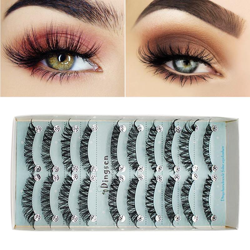 

10 Pairs Length Eyelashes Volumn Eyelashes Strip Thick False Eyelash Hair Thick Eyelash Womens Eye Makeup Beauty Extension Tools