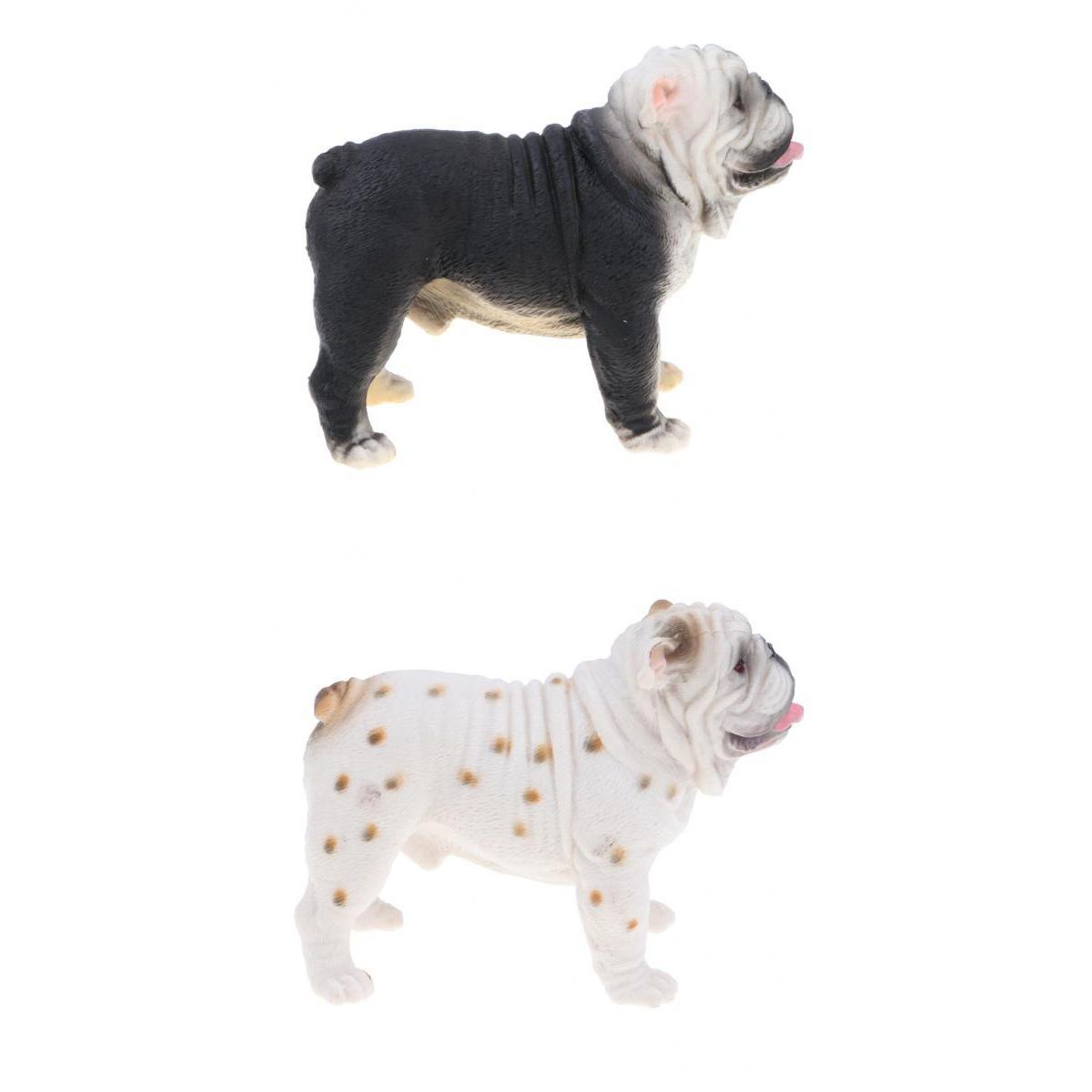 

2 Pieces Bulldog Decorations - Miniature Garden Ornaments Figures - Animal Models Collections Toys
