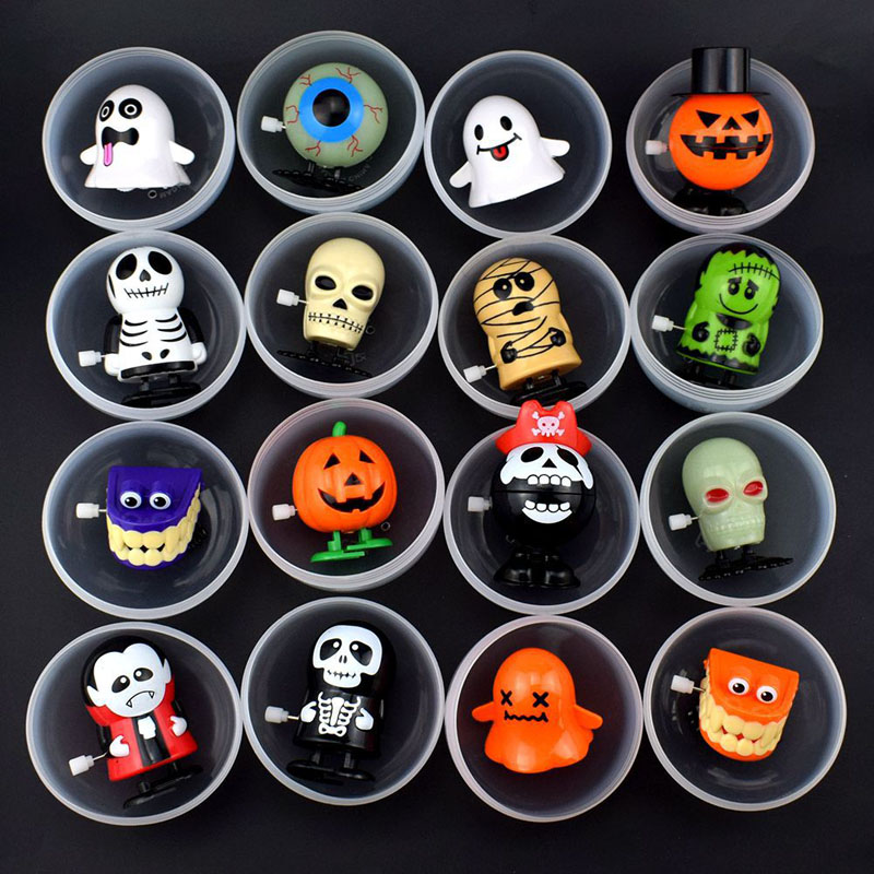 Halloween Party Stuff Kids Wind-up Toys Clockwork Pumpkin Skull Ghost Vampire Zombie Mummy Capsule Toy Party Gifts-image-465563991