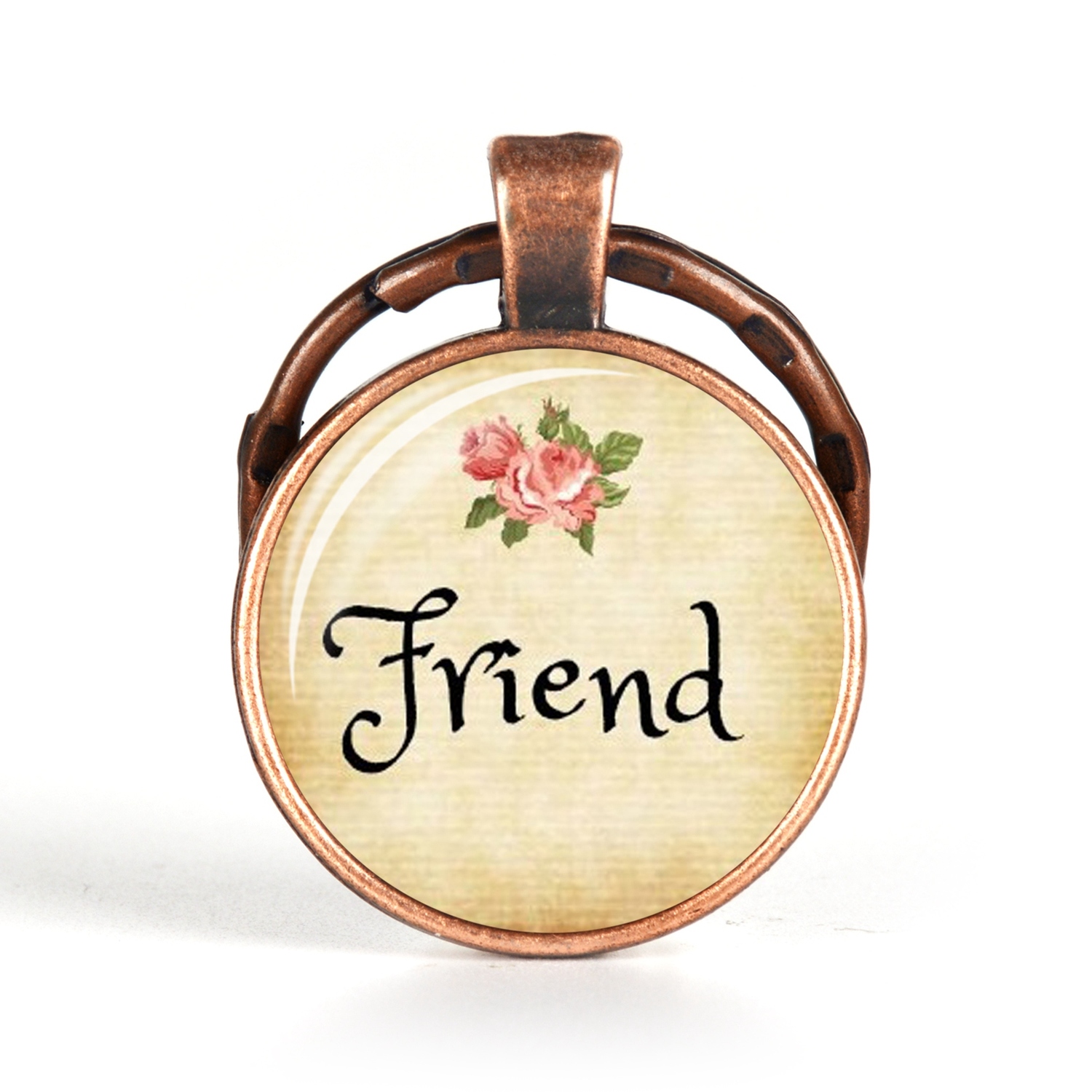 

Always And Forever My Friend Quote Glass Dome Cabochon Pendant Best Friends Friendship Keychain Women Men Fashion Jewelry Gift