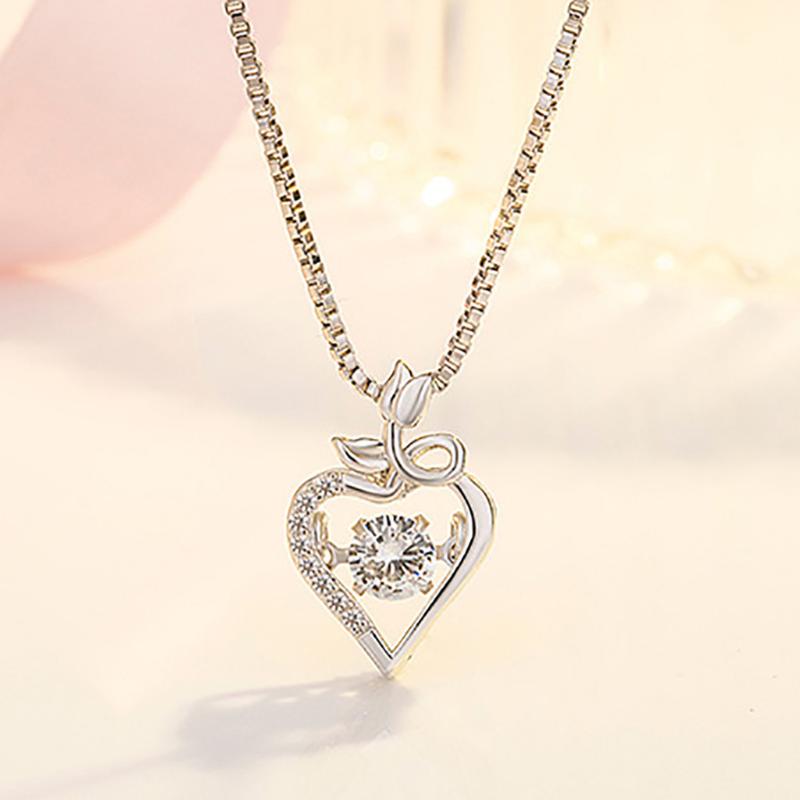 

DUOBLA necklace women Silver chain necklace Alloy women jewelry choker Crystal Heart Flower Drop pendant 2020