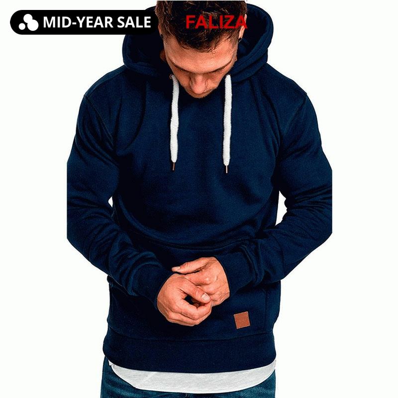 

New Spring Mens Sweatshirts Hoodies Long Sleeve Solid Casual Sweatshirt Hoodies Top Pullovers Tracksuits Sweatshirt WY106, Black