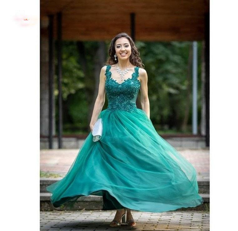 emerald graduation dress