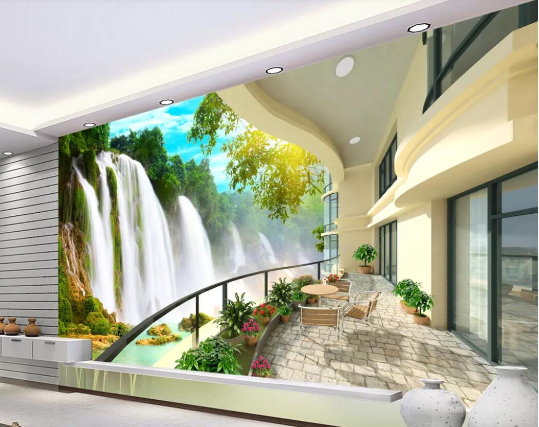 

3d room wallpaper custom photo mural HD waterfall landscape TV background wall home decor wall art pictures wallpaper for walls 3 d, Non-woven fabric