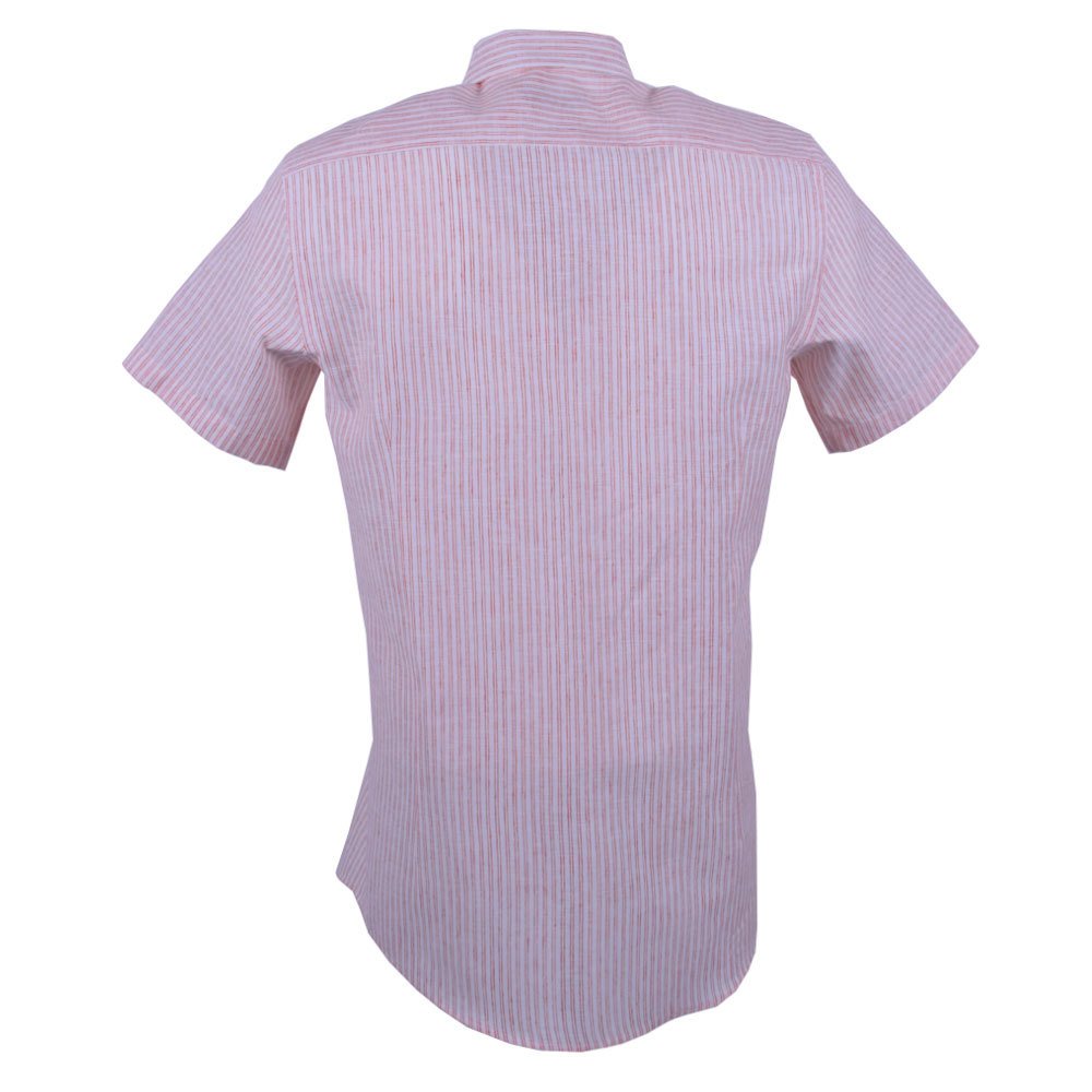 

Striped linen men shirt, Orange