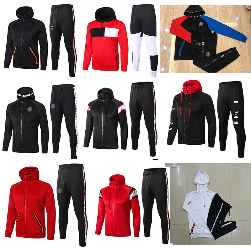

XXL 2019 2020 21 heavy and thick winter Paris hoodie jacket Survetement 19 20 21 Paris MBAPPE football jackets soccer TRACKSUIT, Black