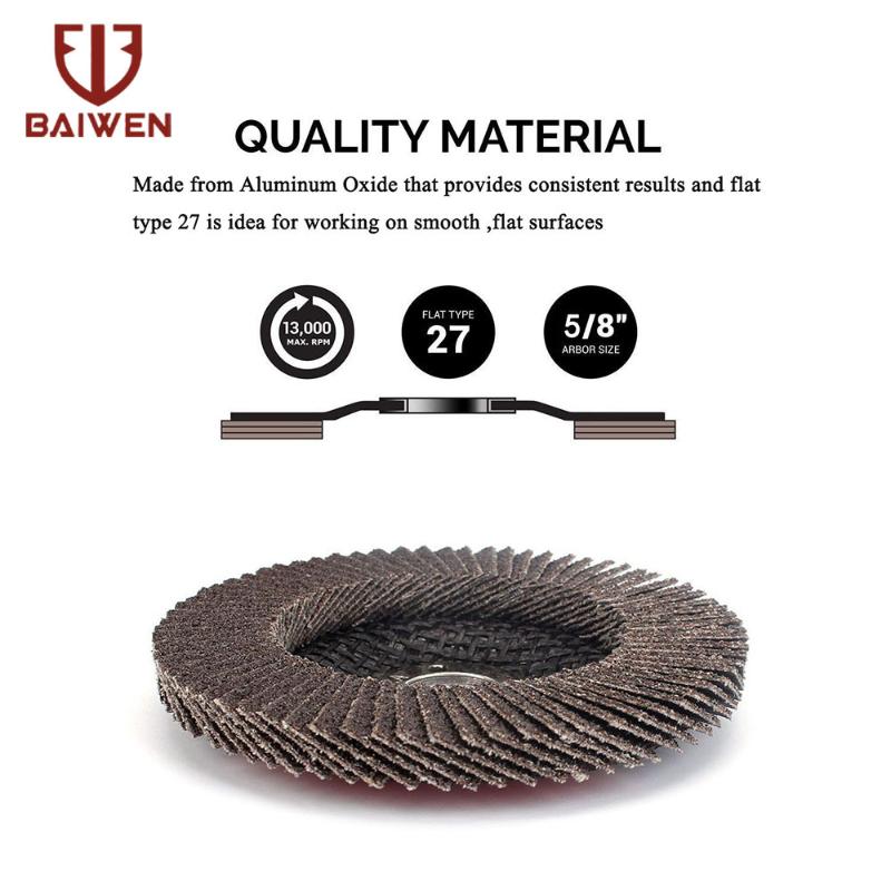 

10Pcs/Set Professional Flap Discs Type 27 4'' Angle Grinder Aluminium Oxide Sanding Wheels Grit 60 80 100 120 180 240 320