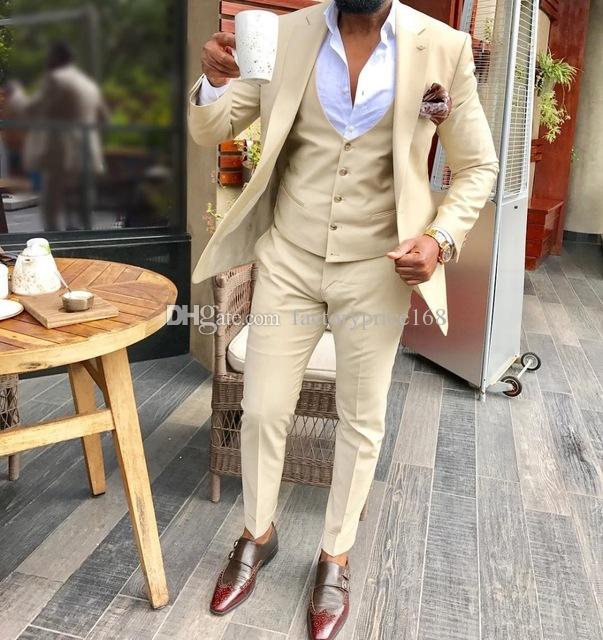 

Fashionable One Button Groomsmen Notch Lapel Groom Tuxedos Men Suits Wedding/Prom/Dinner Best Man Blazer(Jacket+Pants+Tie+Vest) AA242, Same as image