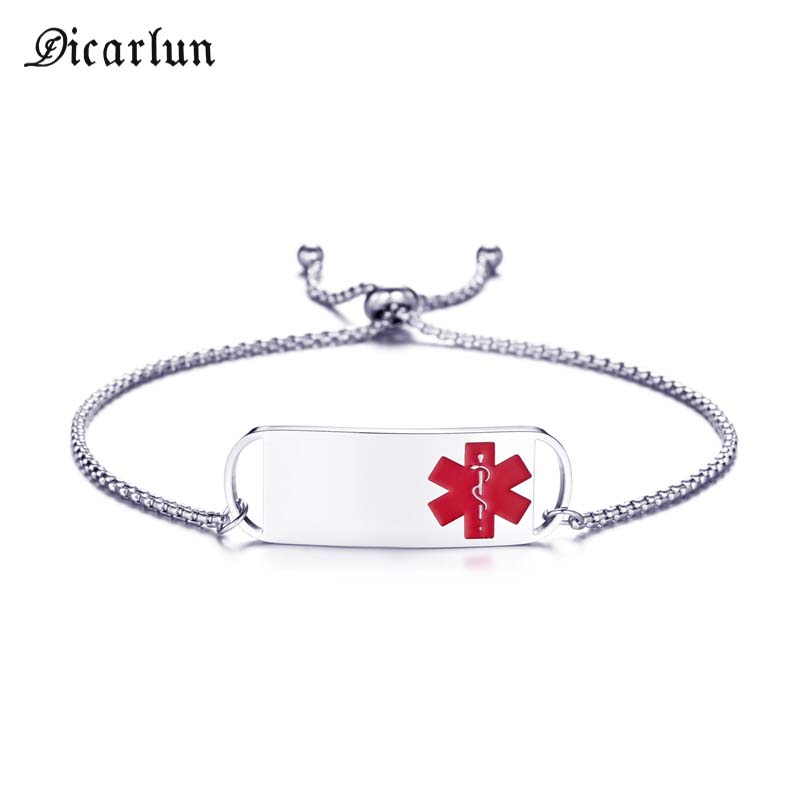 

DICARLUN stainless steel sign bracelet Adjustable simple charm bracelet new trend handmade for women hand chain