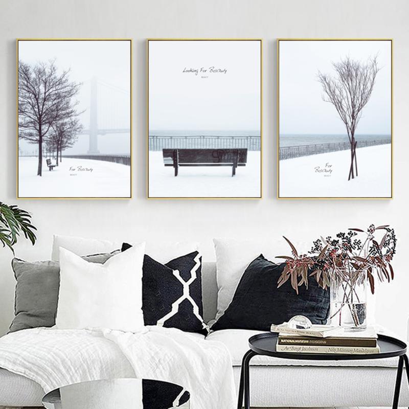 

Funny A Piece Of White Modern Hd Printed Scenery Poster Wall Pictures For Living Room Decorativas