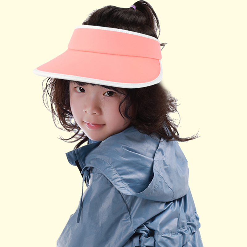 

Boys Girls Wide Brim Sun Visor Cartoon Sun Hat Adjustable UV Protection Cap, White