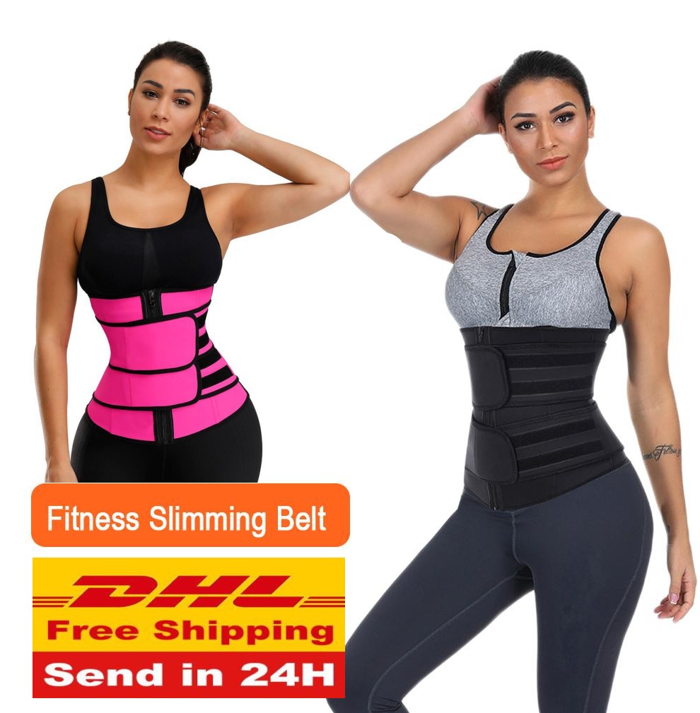 

DHL Free Ship Waist Trainer Reducing Shapers Slimming Trimmer Belt Body Shaper Neoprene Tummy Shapewear Steel Bones Woman Cincher Corset, Black
