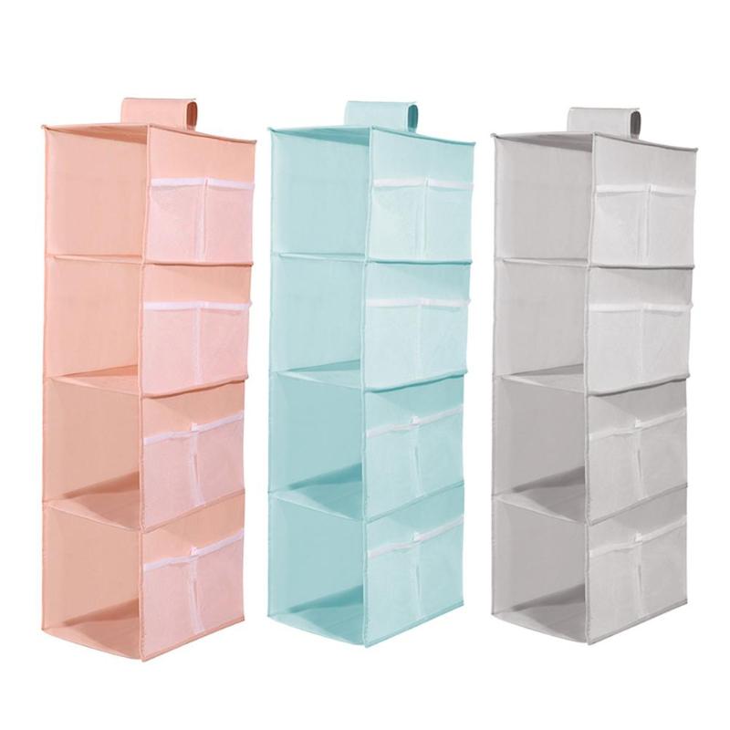 

Storage Bag Hanging Closet Organizer Washable Hanging Shelves Foldable Closet Cubby For Clothes Storage Bag Home, Green