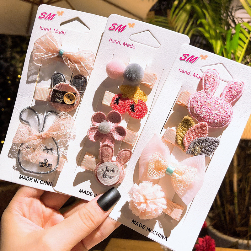 

Children's Hair Accessories Baby Hair Clip Combination Set Korean Infants Without Damage, A7