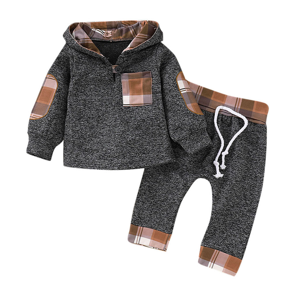 Nouveaux enfants Vêtements bébé manches longues Plaid Sweat à capuche bébé enfant bébé Bébé garçons girls plaids Pull à capuche Tops de pantalons