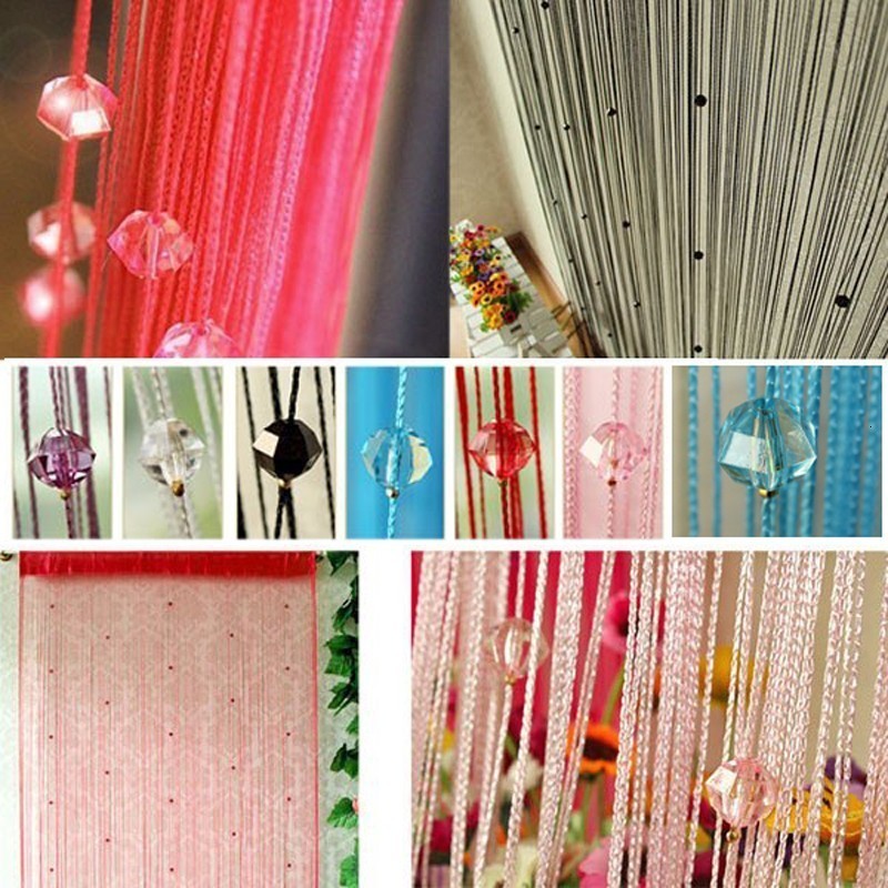 2019 1x2m String Curtain Tassel Crystal Beads Curtains Silk Door