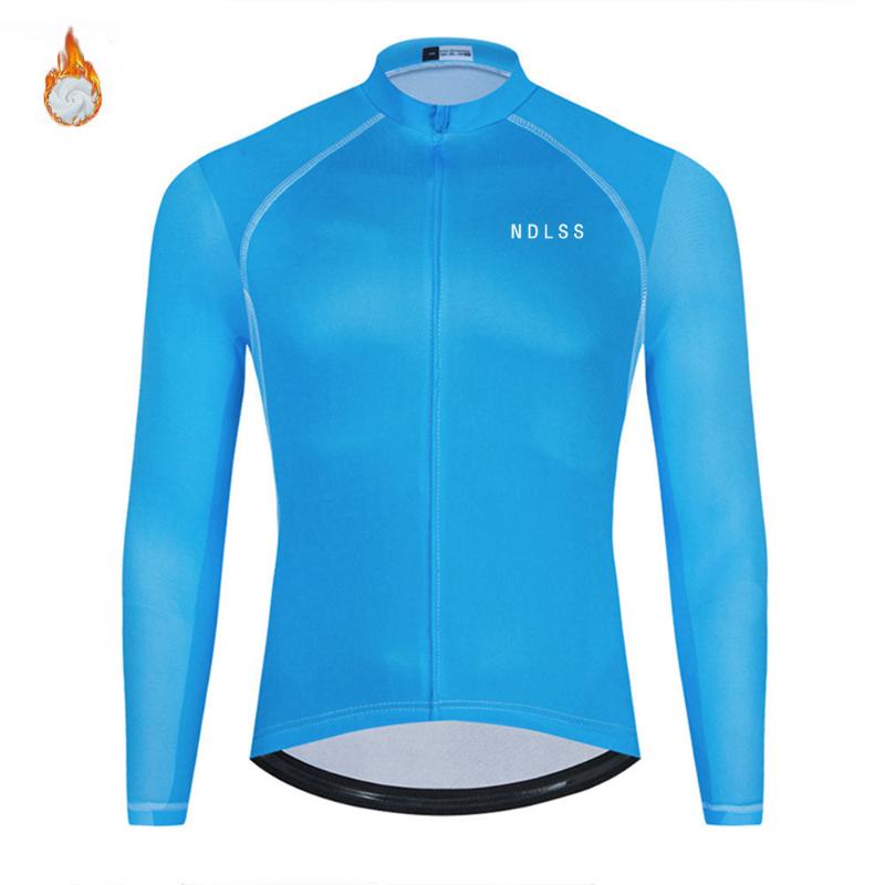 

NDLSS 2020 Winter Thermal Fleece Cycling jerseys tops long sleeve mens racing sportswear clothing breathable MTB jersey riding, Beige
