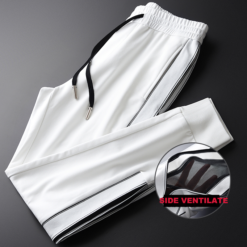

New Man Pants Side Ventilate Design Sport Men Casual Pants Plus Size 4xl Hight Quality Slim Fit Mens Trousers, Hk-cz19061