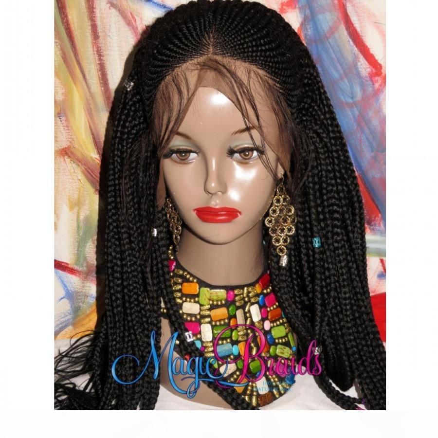 

New afro women lace frontal cornrow wig Synthetic Braided Lace Front Wigs For Black Women Premium Braided Box Braids Wig with baby hair