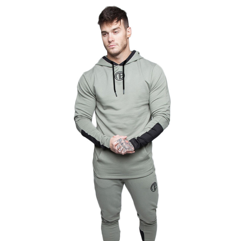 

Autumn New Fashion Men Brand Muscle Gyms Bodybuilding Sporting Workout Hoodie Fitness Pullover Sweatshirt Coat Clothes, Gray