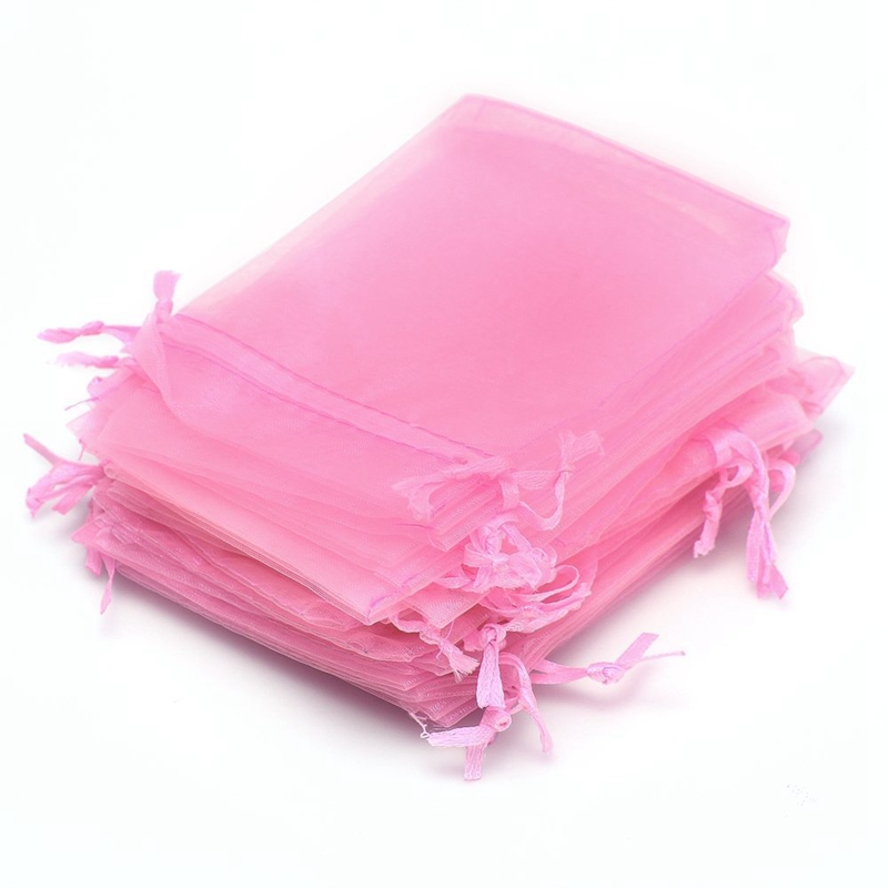 

24pcs Gauze Jewelry Wedding Candy Favor Gift Bag Pouch Pink 9x12cm