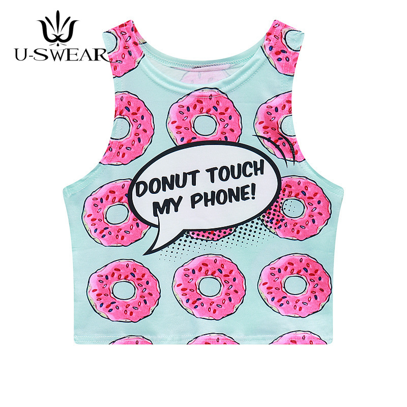 

Summer Doughnut Elastic Short Slim Sexy Tank Tops Bottom Sleeveless Vest for Female T-shirt Short Camisoles Fashion Tees Tank029, Blue