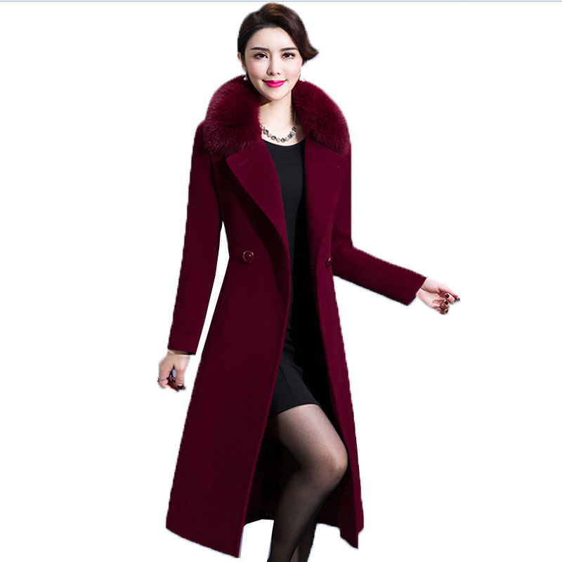 

Plus size Autumn Winter Wool Coat Womens Cashmere Woolen Coats 2019 Top Quality Outerwear Winter jacket Women Warm Parkas LJ211, Camel 1