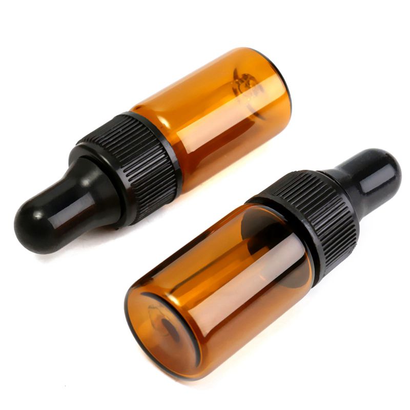 

Hot Sale 10pcs 3ml Empty brown Glass Dropper Bottles with Pipette for Essential Oil