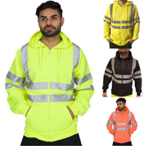 2018 tout nouveau hommes veste à capuche sweat pull pull fermeture éclair polaire à capuche travail sécurité HW