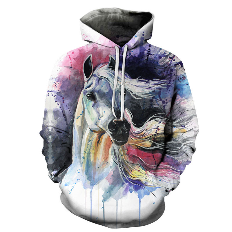 

Colorful Painting Design 3D Sweatshirt Men Women Horse Printed Streetwear For Male Hoodies Long Sleeve Man Jacket Drop Ship, Afkh1813(asian size)