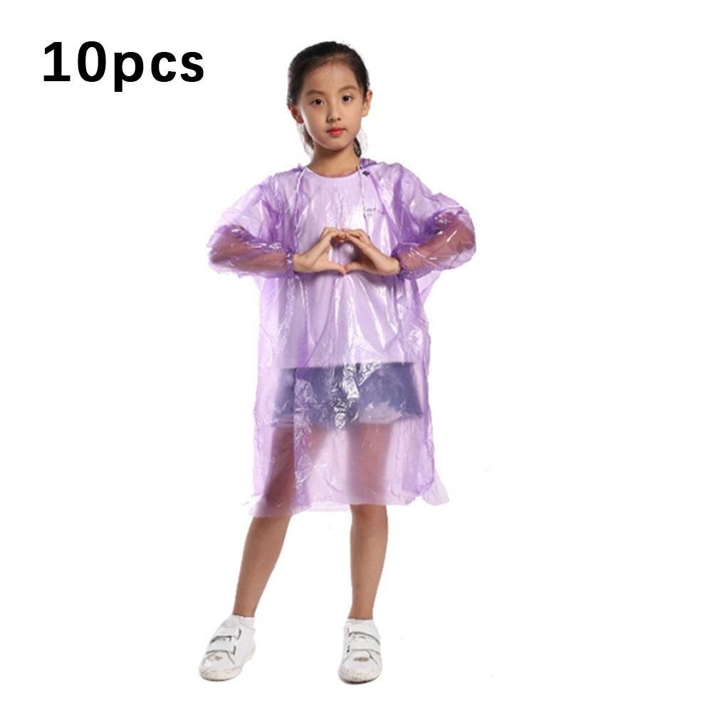 10Pcs Kids Waterproof Jacket Transparent Raincoat Rain Coat Disposable Rainwear Pvc High-Quality Raincoat For Rain And Wind HWZJF