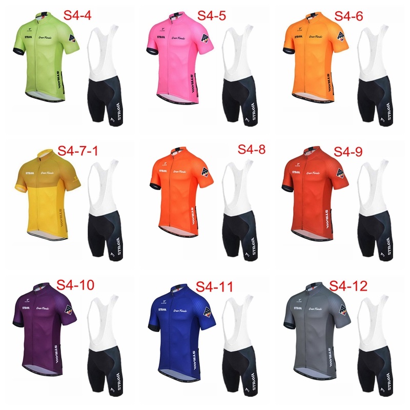 

2019 New Men team STRAVA Cycling Short Sleeve jersey bib shorts set breathable outdoor Bicycle Clothing Maillot Ropa Ciclismo K071604, 9q