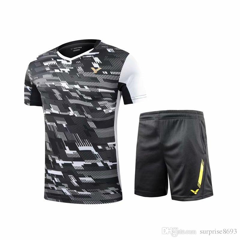 

2018 new Victor badminton T-shirts, men / women Victor table tennis clothes, tennis shirts, sports shorts V1791, Black a shorts