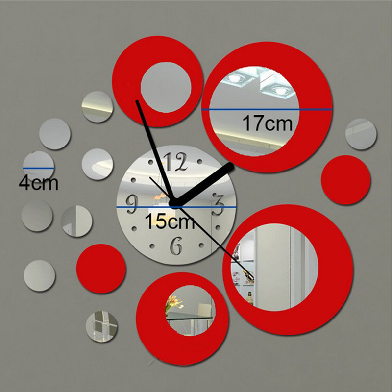 

DIY-3D Quartz Wall Clock Acrylic Mirror Clocks Living Room Modern Home Decor